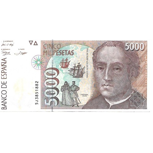 1992 - España GU 543 billete de 5000 pesetas EBC SERIE A/6Z