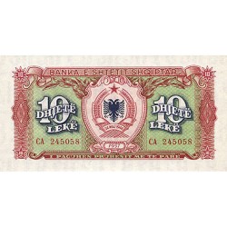 1957 - Albania P28a 10 Leke banknote