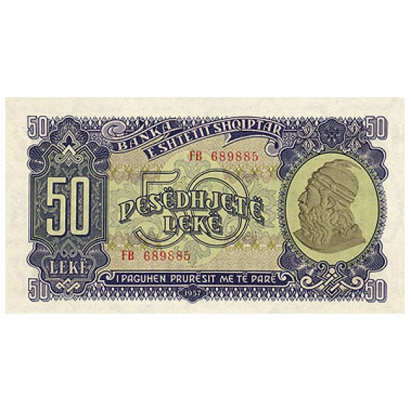1957 - Albania P29 50 Leke notebank