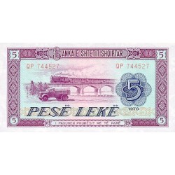 1976 - Albania P42a 5 Leke notebank