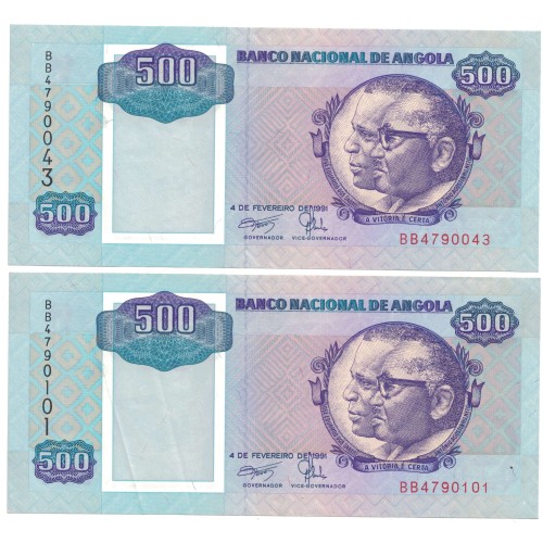 1991 - Angola P128b Billete de 500 Kwanzas EBC