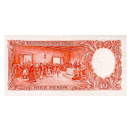 1954/63 - Argentina P270a 10 Pesos banknote 1954/63 - Argentina P270a 10 Pesos banknote