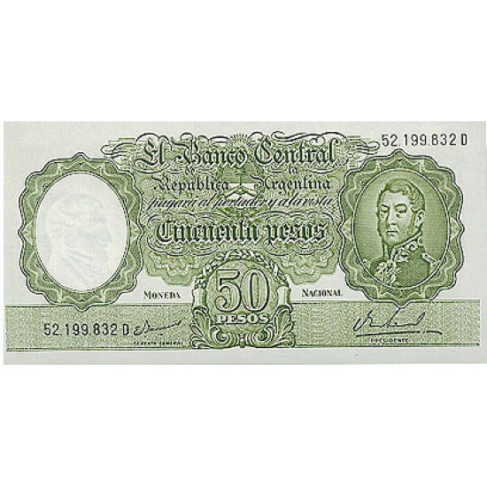 1968/69 - Argentina P276 50 Pesos banknote 1968/69 - Argentina P276 50 Pesos banknote