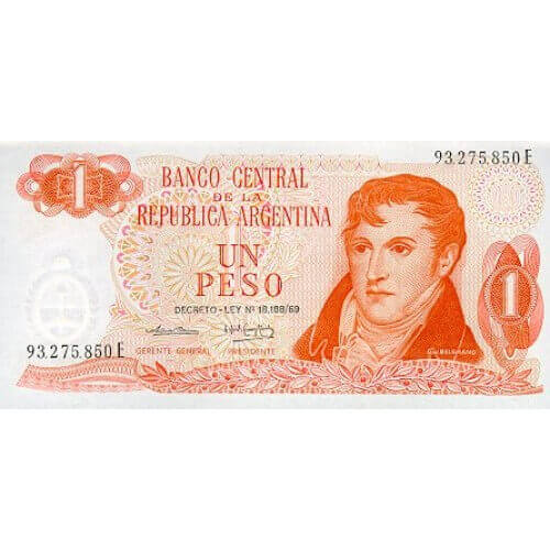 1973 - Argentina P287 1 Peso banknote