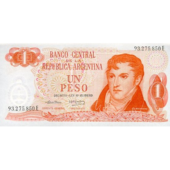 1970/73 - Argentina P287a 1 Peso banknote 1970/73 - Argentina P287a 1 Peso banknote