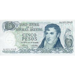 1974/6 - Argentina P294  5 Pesos banknote