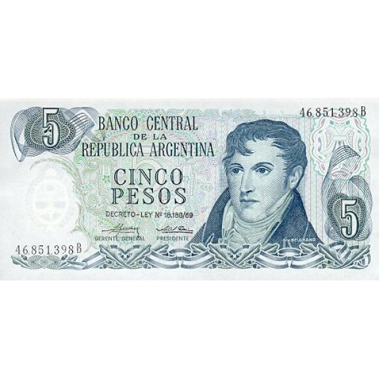 1976 - Argentina P294 5 Pesos banknote 1976 - Argentina P294 5 Pesos banknote