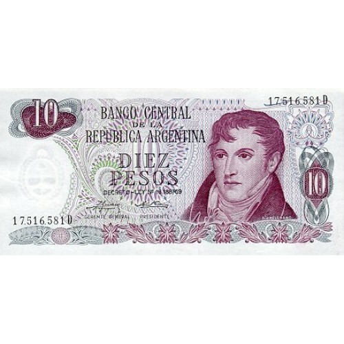 1973/6 - Argentina P295 10 Pesos banknote