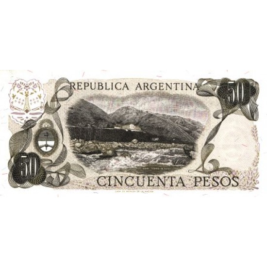 1975 - Argentina P296 50 Pesos banknote 1975 - Argentina P296 50 Pesos banknote