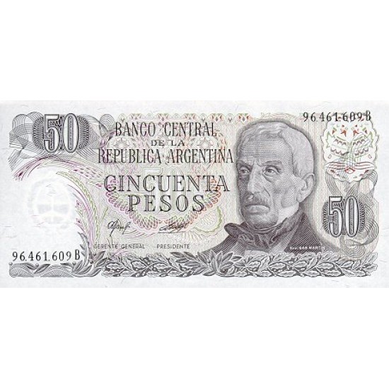 1978 - Argentina P301b 50 Pesos banknote 1978 - Argentina P301b 50 Pesos banknote