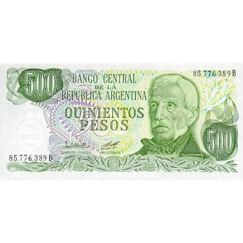 1977/82 - Argentina  P303c  500 Pesos  banknote