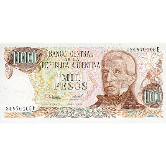 1976/83 - Argentina P304c 1,000 Pesos banknote 1976/83 - Argentina P304c 1,000 Pesos banknote