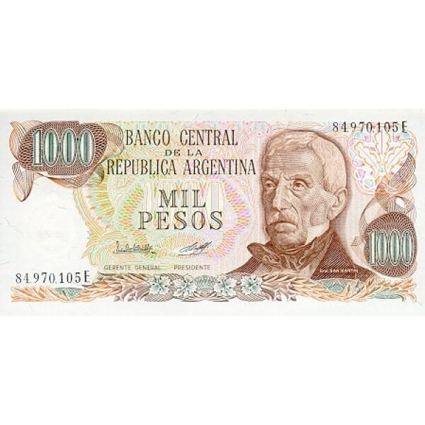 1983 - Argentina P304d  1.000 Pesos  banknote