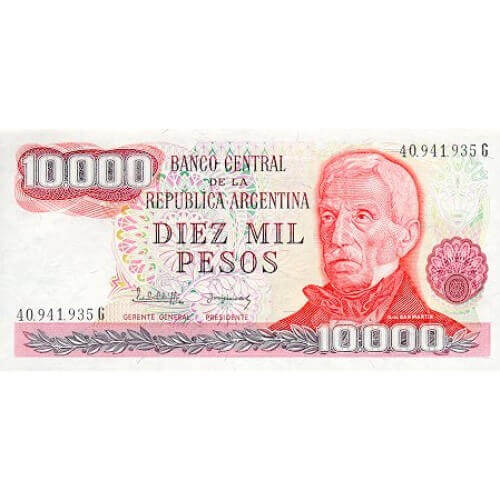 1976/83 - Argentina  P306b 10,000 Pesos  banknote