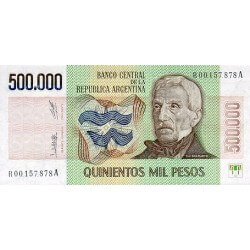 1980/3 - Argentina P309 500,000 Pesos banknote