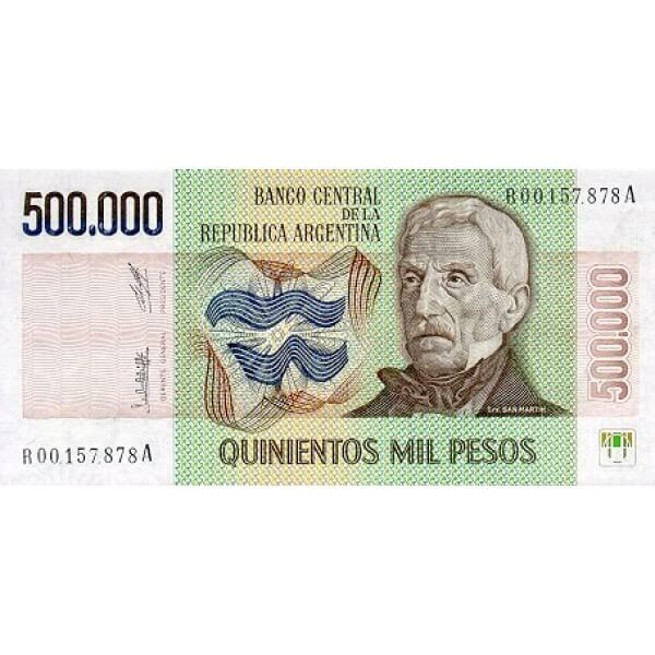 1980 - Argentina  P309 500,000 Pesos  banknote