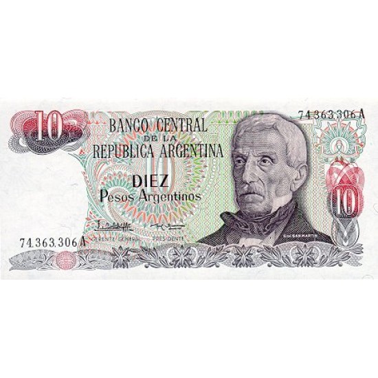 1983 - Argentina P313 10 Pesos banknote 1983 - Argentina P313 10 Pesos banknote