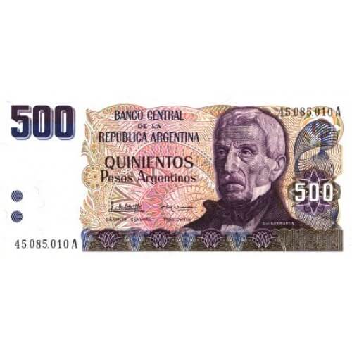 1984 - Argentina P316a billete de 500 Pesos