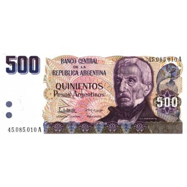 1983 - Argentina P316 500 Pesos banknote