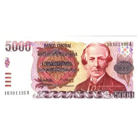 1985 -Argentina P318a 5,000 Pesos banknote 1985 -Argentina P318a 5,000 Pesos banknote