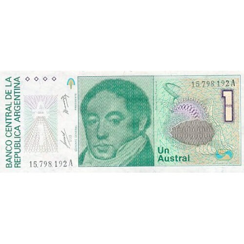 1985/9 - Argentina P323b 1 Austral  banknote