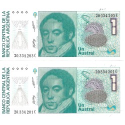 1985/9 - Argentina P323b 1 Austral banknote XF 1985/9 - Argentina P323b 1 Austral banknote XF