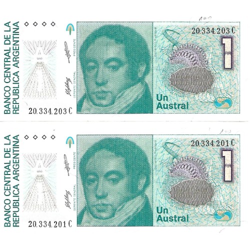 1985/9 - Argentina P323b billete de 1 Austral EBC
