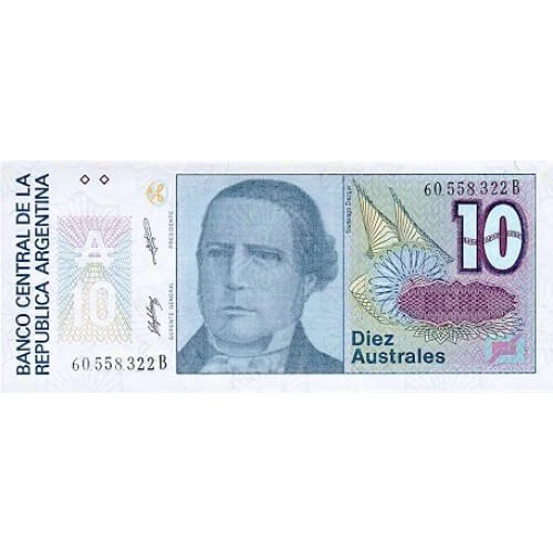 1985/9 - Argentina P325b billete de 10 Australes