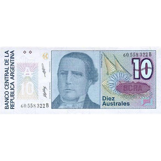 1989 - Argentina P325b 10 Australs banknote 1989 - Argentina P325b 10 Australs banknote