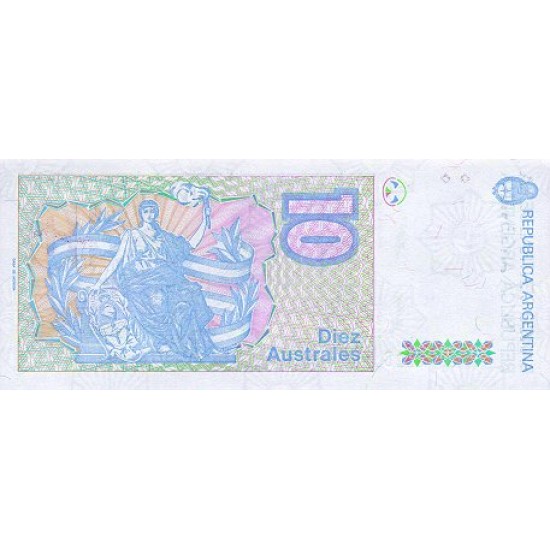 1989 - Argentina P325b 10 Australs banknote 1989 - Argentina P325b 10 Australs banknote