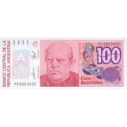1985/90 - Argentina P327b 100 Australes banknote