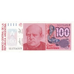 1985/90 - Argentina P327c billete de 100 Australes