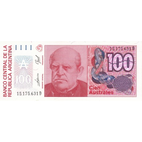 1985/90 - Argentina P327c billete de 100 Australes