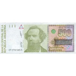 1988/90 - Argentina P328b billete de 500 Australes
