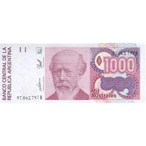 1988/90 - Argentina P329c billete de 1.000 Australes