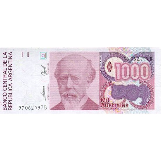 1990 - Argentina P329d 1,000 Australs banknote 1990 - Argentina P329d 1,000 Australs banknote