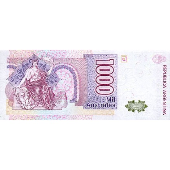 1990 - Argentina P329d 1,000 Australs banknote 1990 - Argentina P329d 1,000 Australs banknote