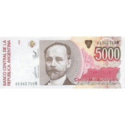 1989/91 - Argentina P330e 5,000 Australes  banknote