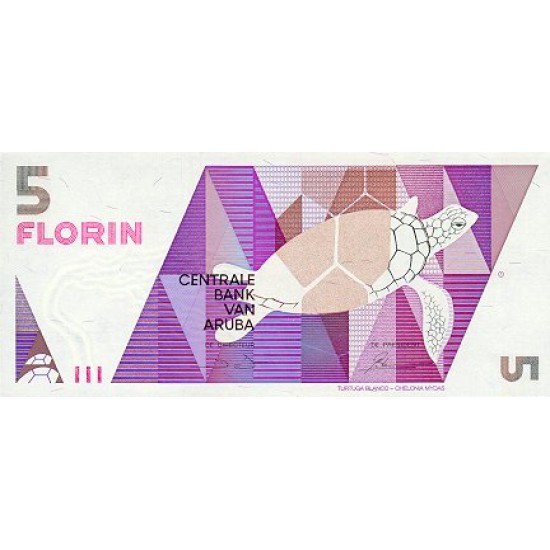 1990 - Aruba P6 5 Florins banknote 1990 - Aruba P6 5 Florins banknote