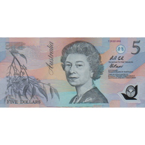 1992 - Australia P50a billete de 5 Dólares