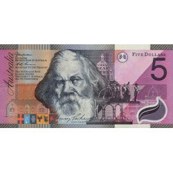2001 -  Australia P56  5 Dollars polymer banknote