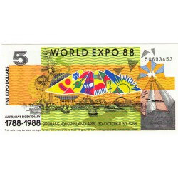 1988 -  Australia Expo 88 5 Dollars banknote