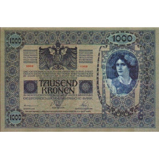 1902 - Austria P8a 1,000 Kronen banknote 1902 - Austria P8a 1,000 Kronen banknote