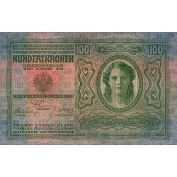 1912 - Austria P12 billete de 100 Kronen