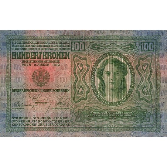 1912 - Austria P12 100 Kronen banknote 1912 - Austria P12 100 Kronen banknote