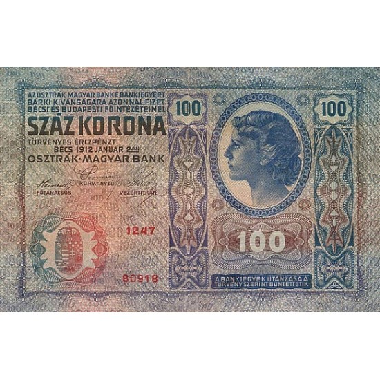 1912 - Austria P12 100 Kronen banknote 1912 - Austria P12 100 Kronen banknote