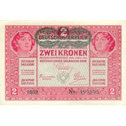 1919 - Austria P50 2 Kronen banknote