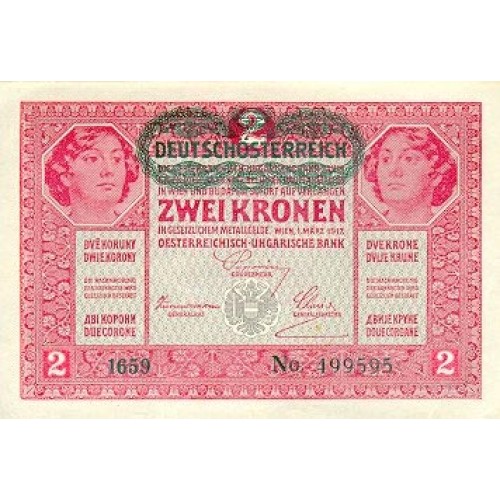 1917 - Austria P50 billete de 2 Krone