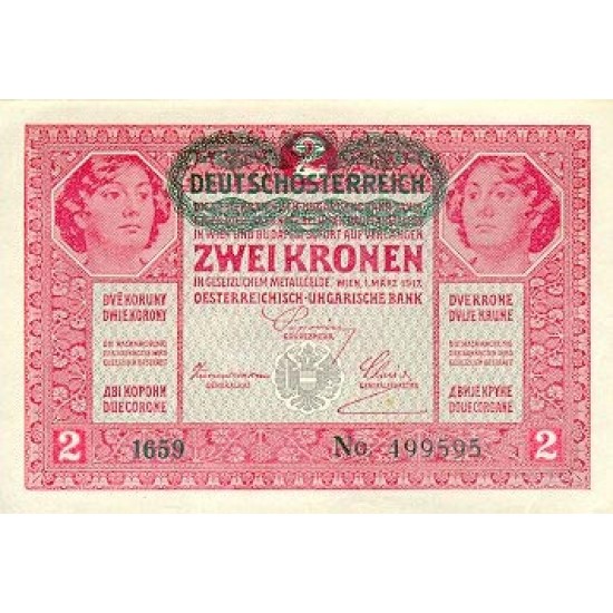 1919 - Austria P50 2 Kronen banknote 1919 - Austria P50 2 Kronen banknote
