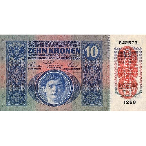 1919 - Austria P51 10 Kronen banknote